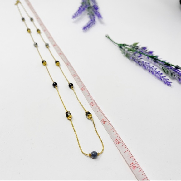 Vintage Worthington Beaded Gold Tone Delicate Necklace - Picture 4 of 4